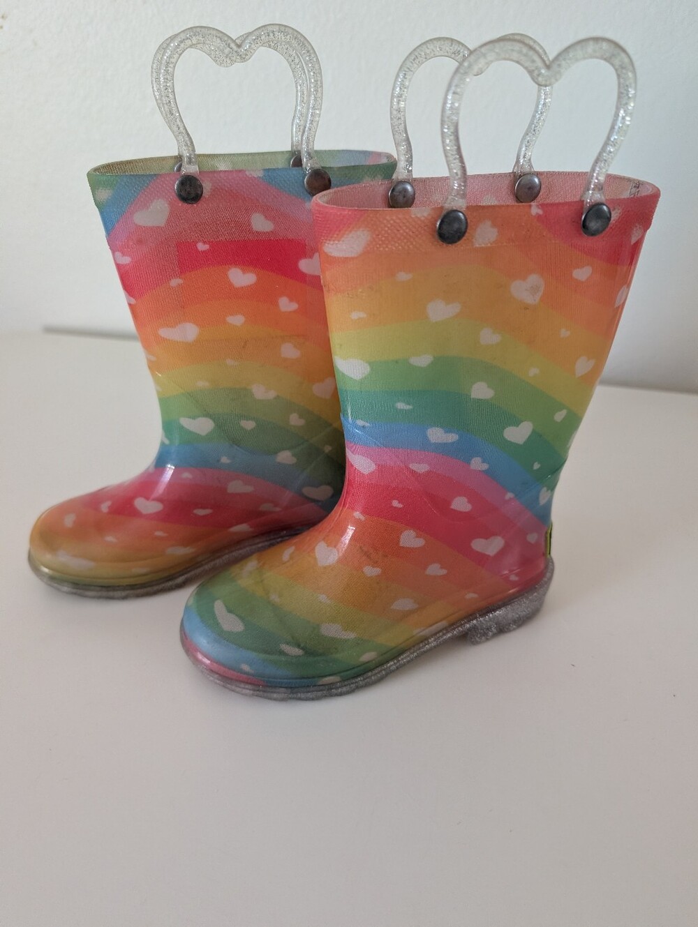 Glitter, Light Up, Rainbow Rain Boots